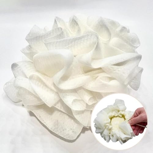 2 in 1 Loofah Washcloth with Soap Pocket & Drawstring, Exfoliating Mesh Shower Scrubber Glove for Body Wash โ Soft Reusable Bath Sponge for Men & Women(Purple)