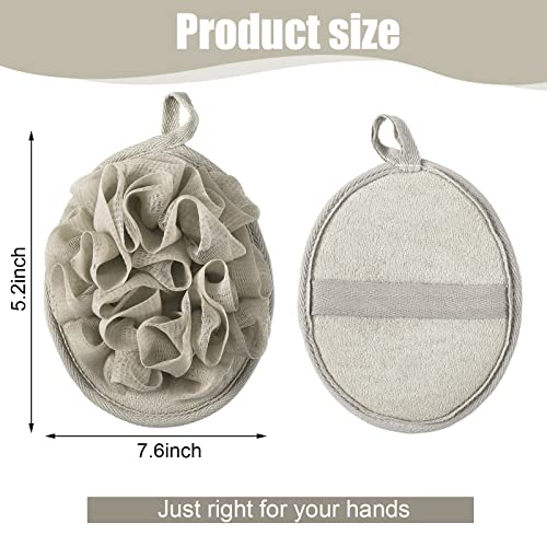 12 Pieces Shower Puff Bath Travel Loofah with Elastic Hand Strap Exfoliating Shower Gift Bulk Washable Loofah Mesh Sponges Bath Flower Ball Pad Body Scrubber for Men and Women